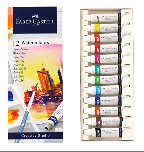 Faber-Castell Creative Studio Lot de 12 aquarelles Bleu 5 ml