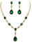 Clearine Damen Schmuck Set Hochzeit Braut Zirkonia Teardrop Y Halskette und Ohrringe Schmuckset für Frauen Smaragd-Grün Gold-Ton