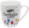 Kaffeebecher/Tasse aus Porzellan, Motiv: Happy Birthday. Größe H/Ø: 9,8 x 8,2 cm, Fassungsvermögen 250 ml, Spülmaschinengeeignet.