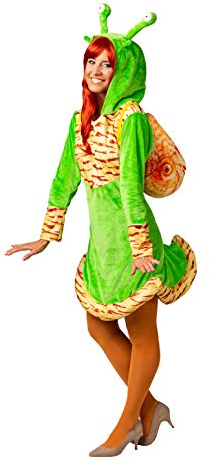 narrenkiste O1030-46-48 grün Damen Schnecken Kleid mit Kaputze und Schneckenhaus-Rucksack Gr.46-48