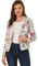 Allegra K Blazer Ouvert Devant Femme imprimé Floral Veste Tailleur cintré à col Revers Beige-Floral M