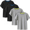 LAPASA Kinder T Shirt 100% Baumwolle 4er Pack Unisex 3-13 Jahre/ 95-165 Jungen Jungs Sport K01 (2 Grau, 2 Schwarz, Medium)