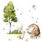 Little Deco Wandsticker Wandtattoo Kinderzimmer Hase Bär I Wandbild 44 x 34 cm (BxH) I Mädchen Wandaufkleber Vogel Tiere Wandbild Junge Mädchenzimmer Sticker Baum Blume DL160-Z10