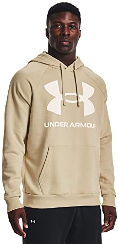 Under Armour Men's Fleece Tops Ua Rival Fleece Big Logo Hoodie, Khaki Base, 1357093-290, MD
