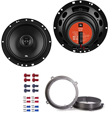 JBL Stage1 61F Lautsprecher mit Einbauset passend für Hyundai Tucson (TL) ab 2015 Türen vorne 400 W 165mm 2 Wege Koax