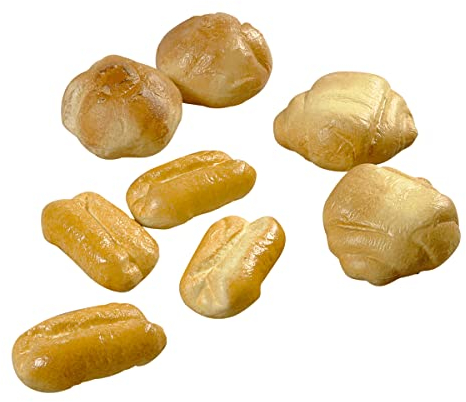 Deko Brötchen Sortiment Lebensmittel-Attrappe braun 8 Stück Dekoration