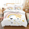 Tomifine Kinder Bettwäsche 135x200 cm Regenbogen Mädchen Bettwäsche Set Regenbogen Wolken Bettbezug mit Kissenbezug Mikrofaser (135x200 cm+80x80*2,Bunt f)