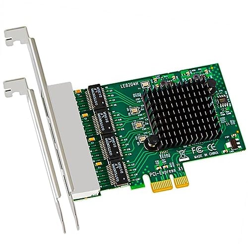 GLOTRENDS LE8204 Carte réseau Ethernet PCIe Gigabit 4 Ports, 4 x Puce RTL8111H, 4 x Port LAN RJ45, Installation PCIe X1