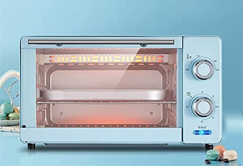 Mini fours Four domestique à tube de quartz, four électrique de cuisson 11L, petit four à poignée anti-chaude en acier inoxydable 1000W (couleur : rose) (bleu)