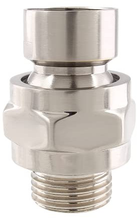 Biaungdo Duschkopf-Schwenkadapter, Gelenk-Duschanschluss, Kugel, verstellbarer Duscharm-Verlängerung, universelle Duschkomponente (gebürstetes Nickel)