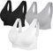 SIMIYA BH Damen ohne Bügel Bustier Damen große Brüste Schlaf BH Push up Sport BH gepolstert Bralette(Schwarz+weiß+grau,L)