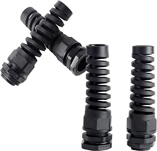 Connettore pressacavo, PG7, foro per filo di plastica, IP68, impermeabile, flessibile, a spirale, protezione per cavo di diametro 3-6 mm, 4 pezzi