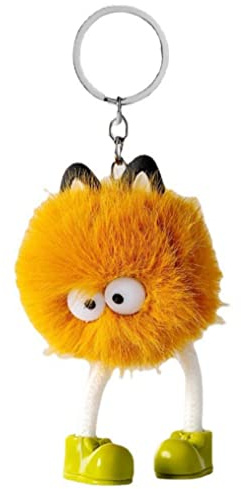 freesiom Porte Clé Clef Femme Pompon Poil Monstre Enfant Pendentif Kawaii Peluche Artificiel Original Chic Fantaisie Accessoire de Sac Décoration Voiture Cadeau Pas Cher