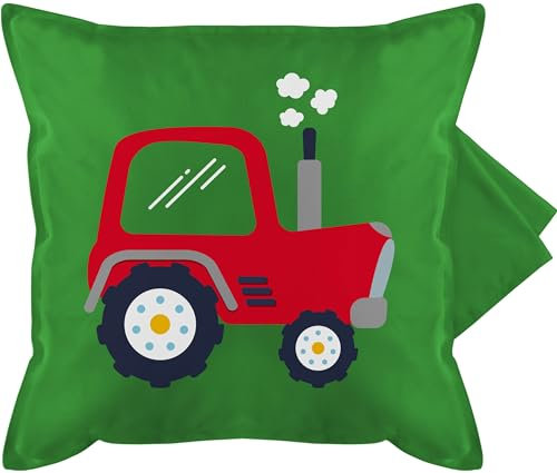 Kissenbezug - Traktoren - Kissen - Kinder Traktor - 50 x 50 cm - Grün - Landwirt Kindergarten kissenhülle Landwirtschaft mit traktorfan Bauern Bauer trecker Landwirte Farmer landwirtschafts