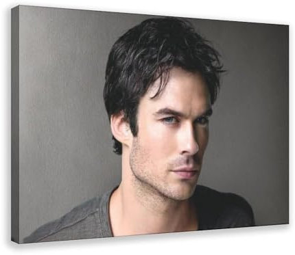 Star Ian Joseph Somerhalder Poster auf Leinwand, Schlafzimmer, Dekoration, Sport, Landschaft, Büro, Raumdekoration, Geschenk, Rahmenstil, 50 x 75 cm
