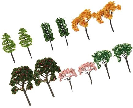 VILLCASE 12stücke Teiliges Aus Miniatur-bäumen Für Dioramen Künstliche Bäume Apfel Pfirsich Kleine Kiefern Eichen Goldene Und Kirschbäume Realistische Landschaftsgestaltung Für