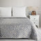 Eurofirany Marmor Decke Tagesecke mit elegantem Muster für Doppelbett Samt Velours Glamour Dekorativer Bettüberwurf (Silber+Champagne, 170X210 cm), BLINK3