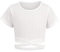 Arshiner Girls T-Shirts Crop Top Kids Summer Short Sleeve Solid Color Round Neck Shirt Casual Fashion Tee Shirt for Girls 11-12 Years White