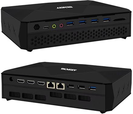 AIOPCWA RTX 3060 Mini Gaming PC Core i9 11900H (8C16T, up to 4.9GHz) Windows 11 Pro, Dual i225V 2.5GbE LAN Micro Desktop Computer, DDR4 16GB RAM 1TB NVMe SSD, SD Card Slot, WiFi6, BT5.2