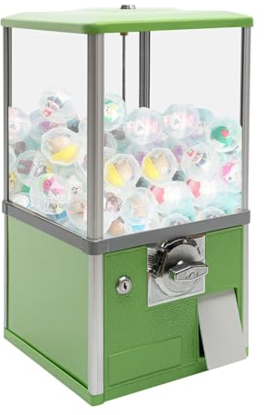 FJYAWEN Máquina expendedora de Dulces Máquina expendedora de premios para pequeñas Empresas Dispositivo de cápsulas expendedoras de chicles Máquina expendedora de cápsulas Redondas comerciales,Green