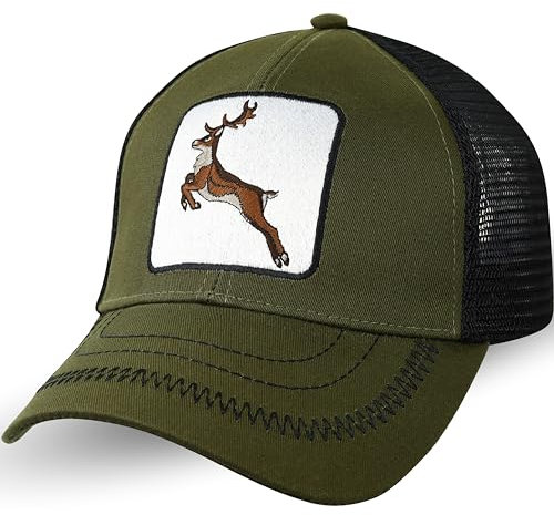 Trucker-Kappe - The Farm Netzkappe Mesh cap Snapback verstellbare Kappe Sport Cap Urban Basecap Baseball Kappe mit Verschluss (DE/NL/SE/PL, Alphanumerisch, Einheitsgröße, Stag deer Cap)