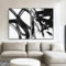 BMGKYAGL Affiche d'art mural noir et blanc Peinture sur toile abstraite moderne Affiche d'art mural Impressions Décoration de maison Salle de lecture Bureau 50x70cmx2 Sans cadre