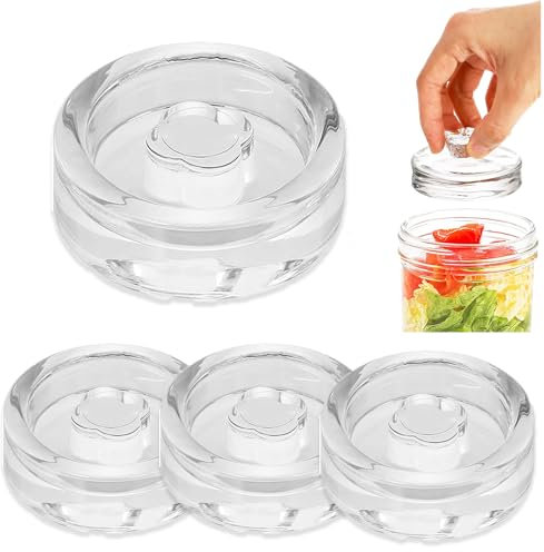Fermentiergewichte, 4 Stück Fermentiergewichte, Vergärungsgewicht aus Kimchi Glas, Glas Gewichte zur Fermentation Ø 7cm/2,7in, Glasgewichte für Gärung mit Breiter Öffnung, Einmachgläser, Stil 1