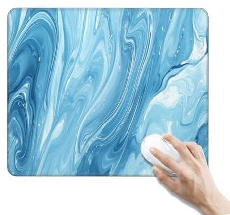 Tappetino Mouse Blu Tappetino Mouse Piccolo Tappetino per Mouse Gaming Tappetino Scrivania, Impermeabile Mouse Pad Tappetini Mouse Base Antiscivolo per Gaming Ufficio (290 x 240 x 3 mm, Arte astratta)