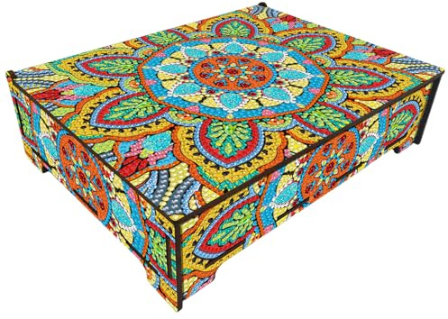 Mafagwre Diy Diamant Malerei Schmuck Box, Mandala Diamond Painting Schmuckkästchen Mit Spiegel, Diamond Painting Schmuckkästchen Holz, Diy Diamond Art Storage Box Geschenke Für Mädchen