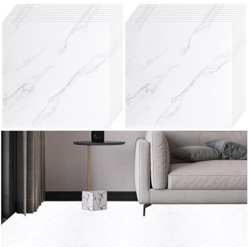 JMIATRY 40 piastrelle autoadesive per pavimenti, 30 x 30 cm, grandi piastrelle effetto marmo, impermeabili, per ufficio, bagno, cucina, soggiorno