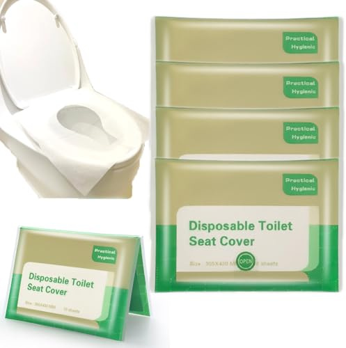 Toilettenauflagen Einweg - 60 Stück Spülbare WC-Sitzauflagen Einzeln Verpackt, Ideal für Öffentliche Toiletten und Reisen Hygienische Toilettenauflage Pads für Hotels