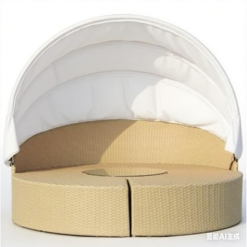 Sonneninsel Dach Ersatz, Sonnendach Für Sonneninsel, Rundes Dach Ersatz Für Sonneninsel Für 214 Cm Große Outdoor-Tagesbetten, Ersatz Für Tagesbetten, Passend Für Korb-Sonnenliegen-White