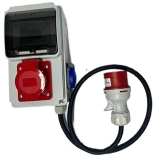 NAKA Mobiler Digital Stromzähler 16A/230V CEE-Stecker Und Kupplung 1x230V Zwischenstecker Box 400V 5m