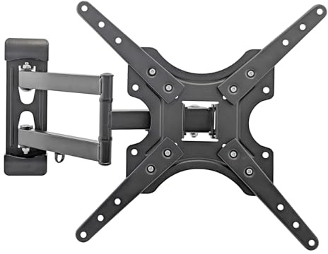 Harbour Housewares Articulating TV Wall Bracket 25-60 – Tilt, Swivel & Rotate, VESA 75x75-400x400, Supports Up to 40kg, Black Steel, Full Motion Home Cinema Mount