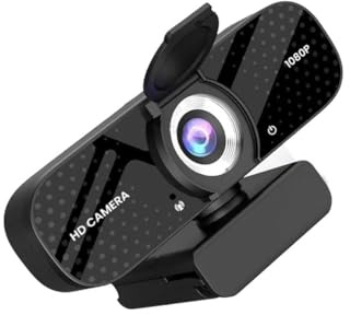 TRAUSI 1080P HD Webcam with Microphone, Noise Cancellation, Privacy Cover, Wide-Angle Lens, Auto Light Correction, Plug & Play USB Webcam for Laptop, Desktop, PC, Mac, Zoom, Skype, Streaming