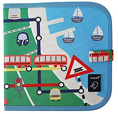 Kreidemalbuch inkl. 4 Kreiden, Motiv Bahn Zug, abwischbares Malbuch für Kinder