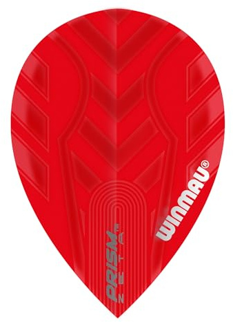 WINMAU Prism Zeta Red Extra Thick Dart Flights - 1 set per pack (3 flights in total)