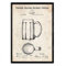 Nacnic Bierkrug Patent Poster. Poster mit Erfindungen und alten Werkzeugen.