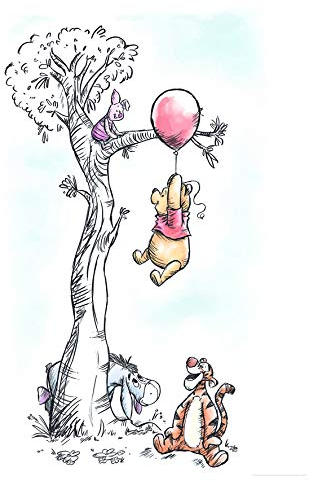 Disney Wandbild von Komar Winnie Pooh Hang on Kinderzimmer, Babyzimmer, Dekoration, Kunstdruck Größe 50x70cm (Breite x Höhe) ohne Rahmen WB059-50x70 Bunt