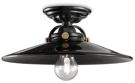 Deckenleuchte C104 B&W Collection 1 Licht Finish Emaille Schwarz Ferroluce