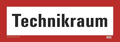 Aufkleber nach DIN 4066 Hinweisschild für Feuerwehr Technikraum 210x74mm by MBS-SIGNS Germany