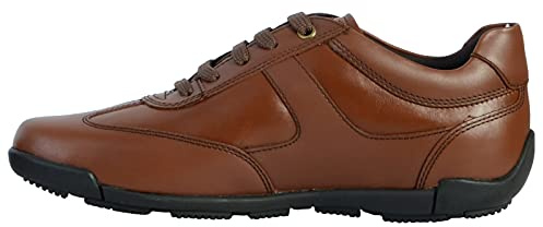Geox U Edgware A, Sneakers Hombre, Marrón Cognac, 40 EU
