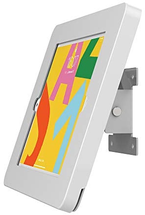 Beelta Tablet Wandhalterung Kompatibel mit 10.2 Zoll iPad 7. 8. 9. Generation, Anti-Diebstahl-Schloss und Schlüssel, iPad Wandhalterung für Smart Home, Fitnessstudio, Metall, Weiß, BSW101T