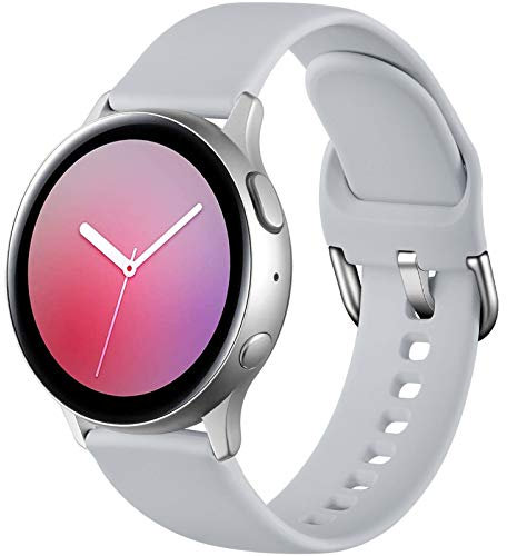 Dirrelo Sport Strap Compatible With Samsung Galaxy Watch Active/Active 2 40mm/44mm, 20mm Waterproof Silicone Replacement for Samsung Galaxy Watch 6/5/4 40mm 44mm Strap for Women Men,LargeLight Gray