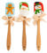 Wekity Silikon Spatel, 3 Teiliges Küchen Silikon Spatel Set mit Holzgriff, Weihnachten Kuchen Dekorieren Spatel mit Schneemann Lebkuchenmann und Weihnachtsmann