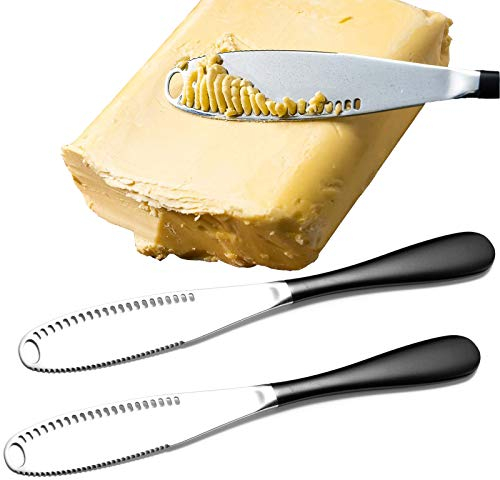 2 PCS Butter Knife for Cold Butter Stainless Steel Butter Knife Spreader 3 in 1 Kitchen Gadgets and Tools Spreader Knife Multi-function Butter Knife