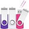 Lot de 3 Clé USB 64 Go EASTBULL Clef USB 2.0 Flash Drive Stockage Pivotantes Disque Mémoire Stick avec Cordes(Rose Blanc Violet)