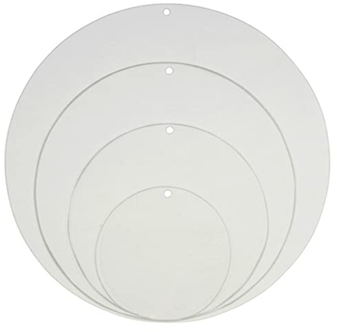 EH Design Pendentif rond en verre acrylique transparent avec trou de suspension, ∅ 400 mm x 4 mm, Acrylique Verre
