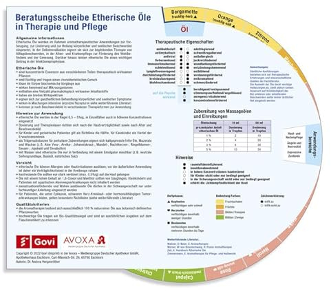 Beratungsscheibe Etherische Öle in Therapie und Pflege