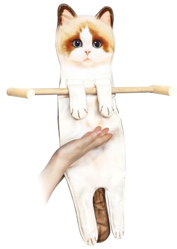 Toallas de Mano Gato, Toalla Manos Decoración para Cocina y Baño,Absorbente y Suave,Regalos Originales para Mujer (Gato de Paño)
